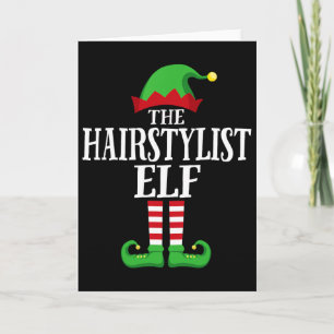 Friseur-Elf passende Familien-Gruppen-Weihnachts-P Karte