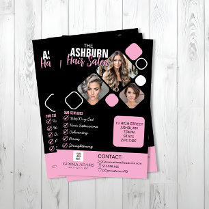Friseur-Foto individuell gestaltet in Schwarz und  Flyer