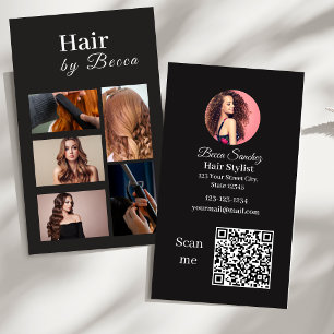 Friseur-Foto-Raster-Schönheit QR-Code Visitenkarte