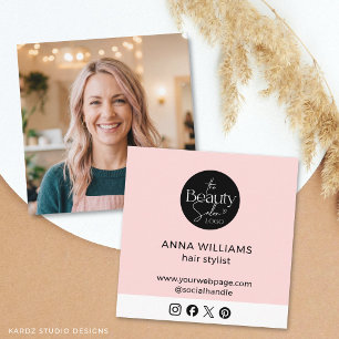 Friseur Foto Schönheitssalon Logo Quadratische Visitenkarte