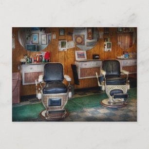 Friseur - Frenchtown, NJ - Zwei alte Friseurstühle Postkarte