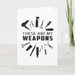 Friseur Friseur Stylist Barber Weapons Funny Gift Karte