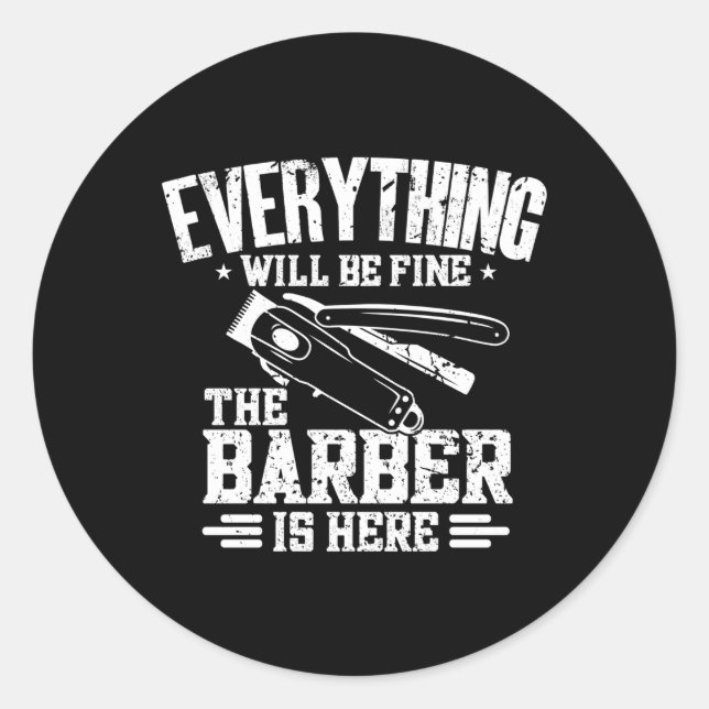 Friseur Friseurin Barbering Barber Runder Aufkleber (Vorderseite)