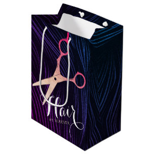 Friseur Friseurin Beauty Rose Gold Schere Mittlere Geschenktüte