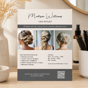 Friseur Friseursalon 3 Fotos QR Flyer