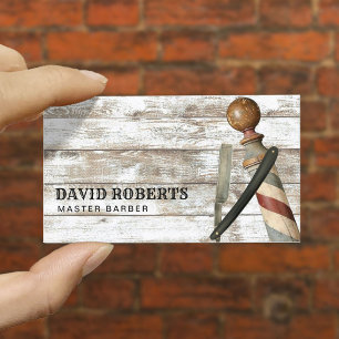 Friseur Friseursalon Rasiermesser Rustikal Hairsty Visitenkarte