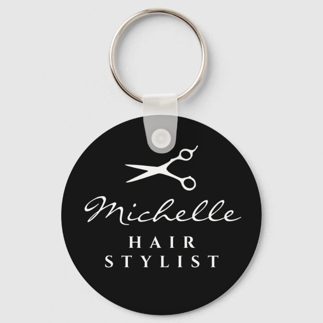 Friseur-Friseursalonschere individuelle Name Schlüsselanhänger (Vorderseite)