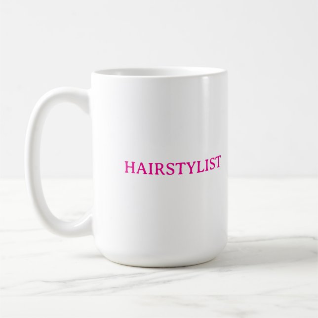 Friseur Friseuse Rosa Hochzeitsgeschenk Kaffeetasse (Links)