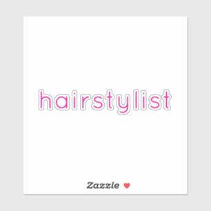 Friseur Friseuse Rosa Spa Salon Hochzeit Aufkleber