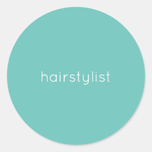 Friseur Friseuse Teal Büro Shop Spa Salon Runder Aufkleber