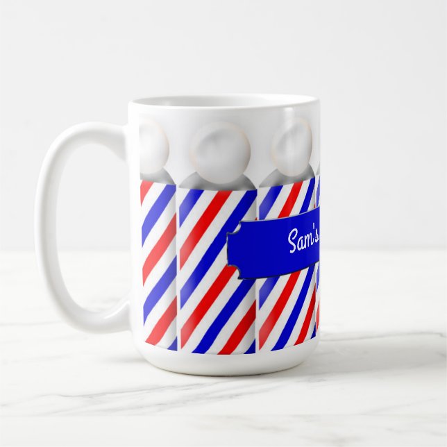 Friseur-Geschäfts-Pole-Tasse - personifizieren Sie Kaffeetasse (Links)