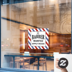 Friseur gesucht Bewerbung im Friseursalon Hilfe ge Fensteraufkleber