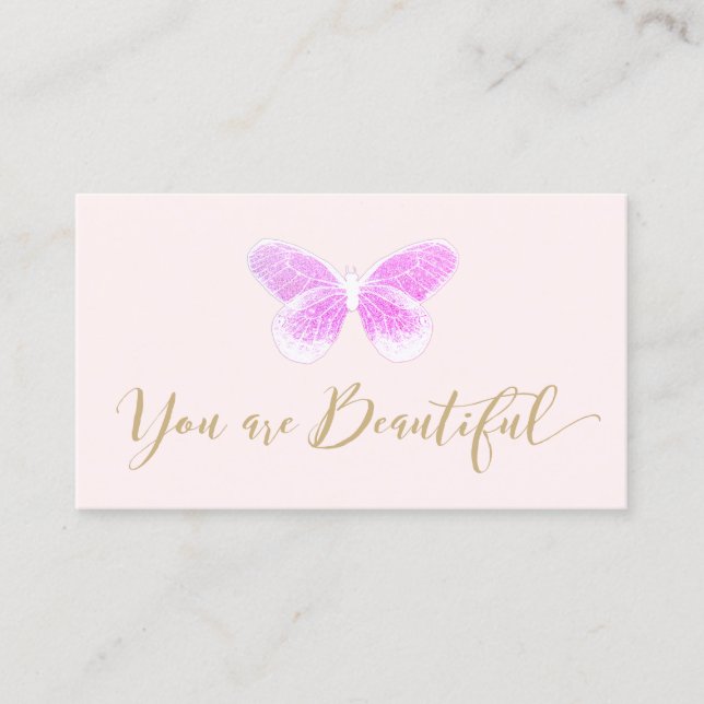 Friseur Glitzer Schmetterling Erinnerung Terminkarte (Vorderseite)