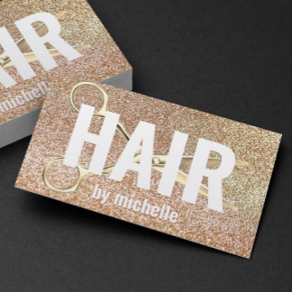 Friseur Gold Glitter Fette Typografie Salon Visitenkarte