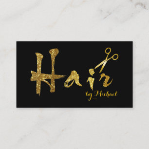 Friseur Gold Schere Skript Salon #4 Visitenkarte