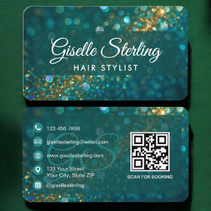 Friseur Green QR Code Visitenkarte