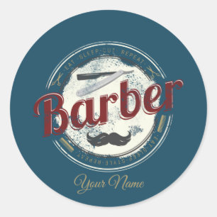 Friseur Haar Hustler Friseur Retro Hairstylist Runder Aufkleber