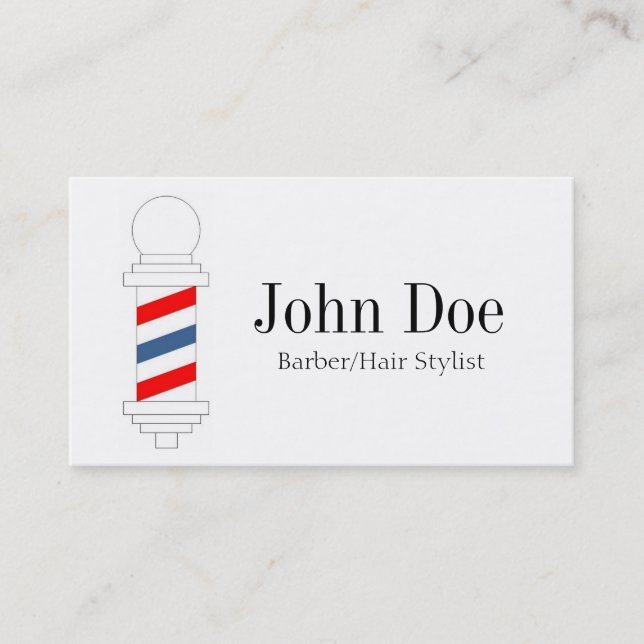 Friseur-/Haar-Stylist B/W Visitenkarte (Vorderseite)