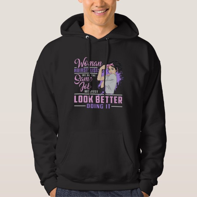 Friseur Haar Stylist Barber Frauen Job Geschenk Hoodie (Vorderseite)