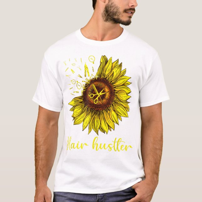 Friseur Hair Hustler Shirt St Sonnenblume Geschenk (Vorderseite)
