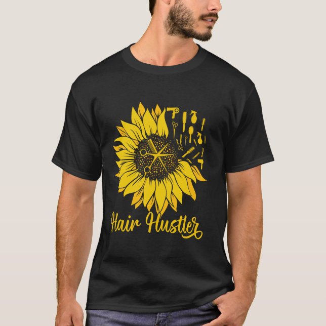 Friseur Hair Hustler Sonnenblume Frauen Friseur T-Shirt (Vorderseite)