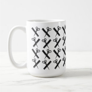 Friseur Hairstylist Schere Kamm Salon Kaffeetasse