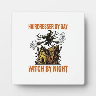 Friseur-Hexe Halloween Vintage-Salon-Shirt_1 Fotoplatte