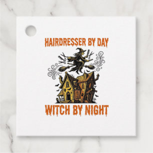 Friseur-Hexe Halloween Vintage-Salon-Shirt_1 Geschenkanhänger