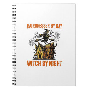 Friseur-Hexe Halloween Vintage-Salon-Shirt_1 Notizblock