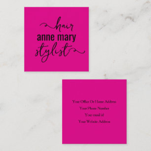 Friseur Hot Pink Girly Schönheitssalon Make-up Quadratische Visitenkarte