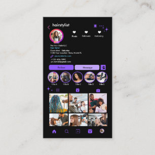 Friseur Instagram Lila Scanne um dich zu verbind Visitenkarte