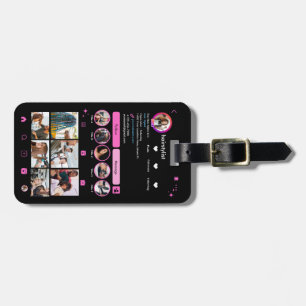 Friseur Instagram Makeup Artist Chic QR Rosa Gepäckanhänger