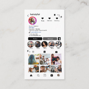 Friseur Instagram Schwarz Scanne zum Verbinden Q Visitenkarte