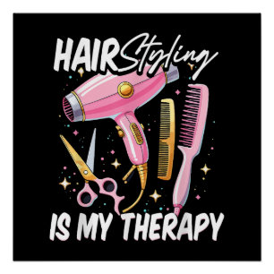 Friseur ist meine Therapie Poster