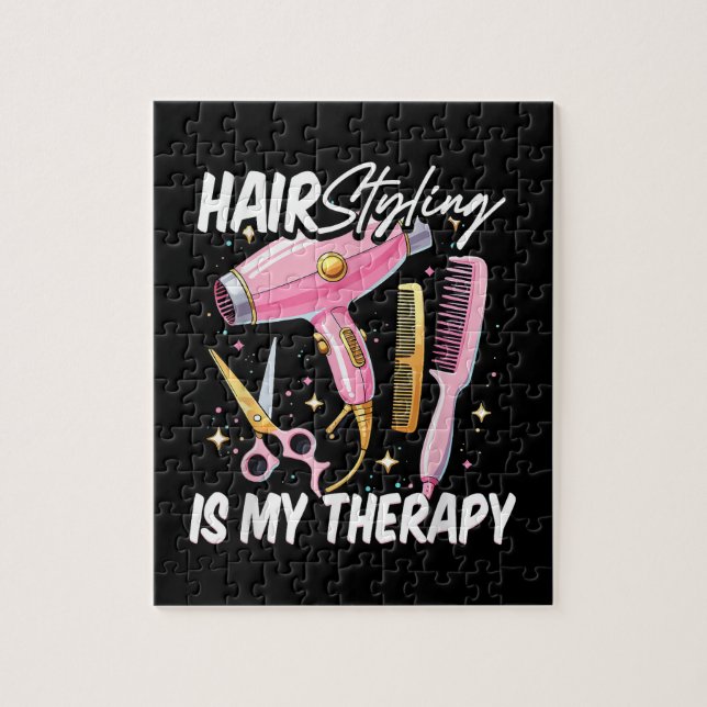 Friseur ist meine Therapie Puzzle (Vertikal)