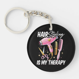 Friseur ist meine Therapie Schlüsselanhänger