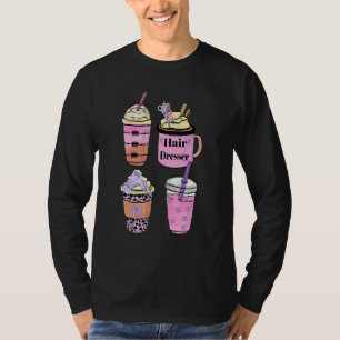 Friseur Kaffee Hairstylist Latte Eisgekühlt T-Shirt