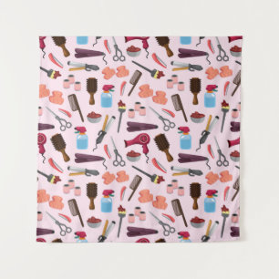 Friseur KIT nahtloses Muster Wandteppich