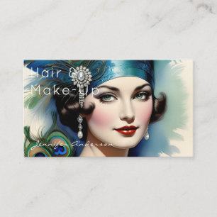 Friseur-Kosmetologin Make-up Vintage Frau Visitenkarte