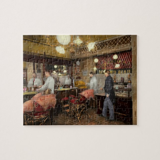 Friseur - L.C. Wiseman Barbershop, NY 1895 Puzzle (Horizontal)