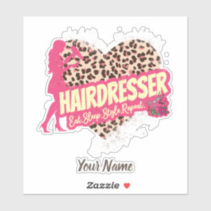 Friseur Leopard Hair Hustler Aufkleber