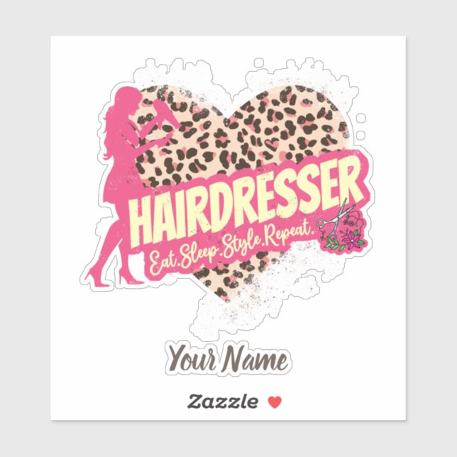 Friseur Leopard Hair Hustler Aufkleber (Blatt)