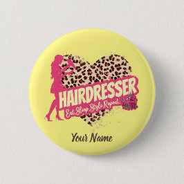 Friseur Leopard Hair Hustler Button