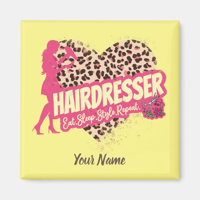 Friseur Leopard Hair Hustler Magnet (Vorne)