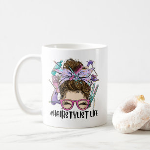Friseur Life Messy Bun Friseur Frisör Kaffeetasse