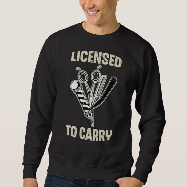 Friseur-Lifeline-Pole-Schere Haarklippe Sweatshirt (Vorderseite)