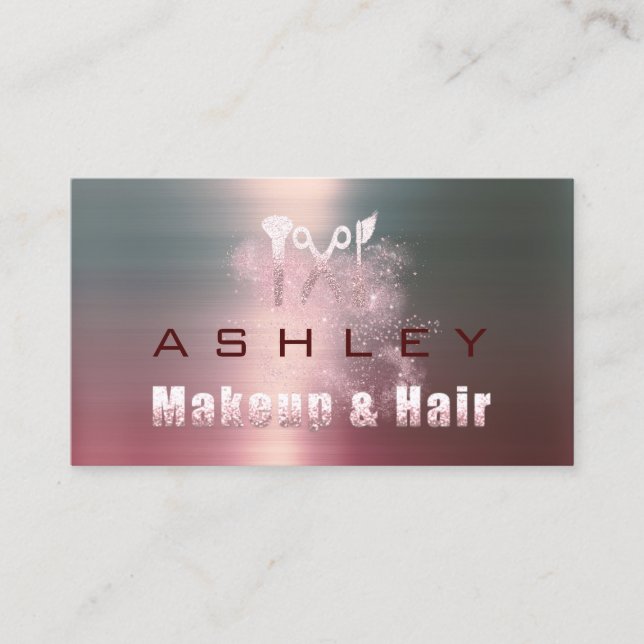 Friseur Makeup Künstlerernennung Burgund Grau Visitenkarte (Vorderseite)