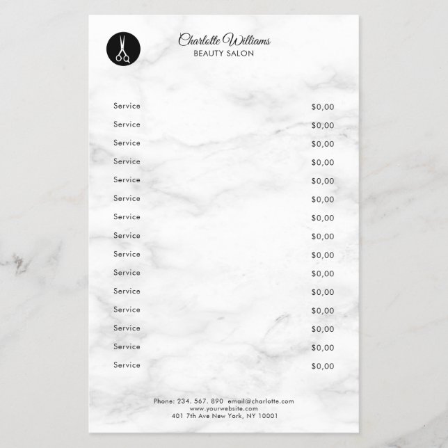 Friseur Marmor Flyer (Vorne)