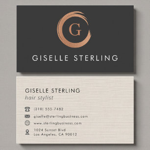 Friseur Metallisch Minimalistisch Roségold Visitenkarte
