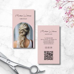 Friseur Moderne Arch Foto Pink Visitenkarte